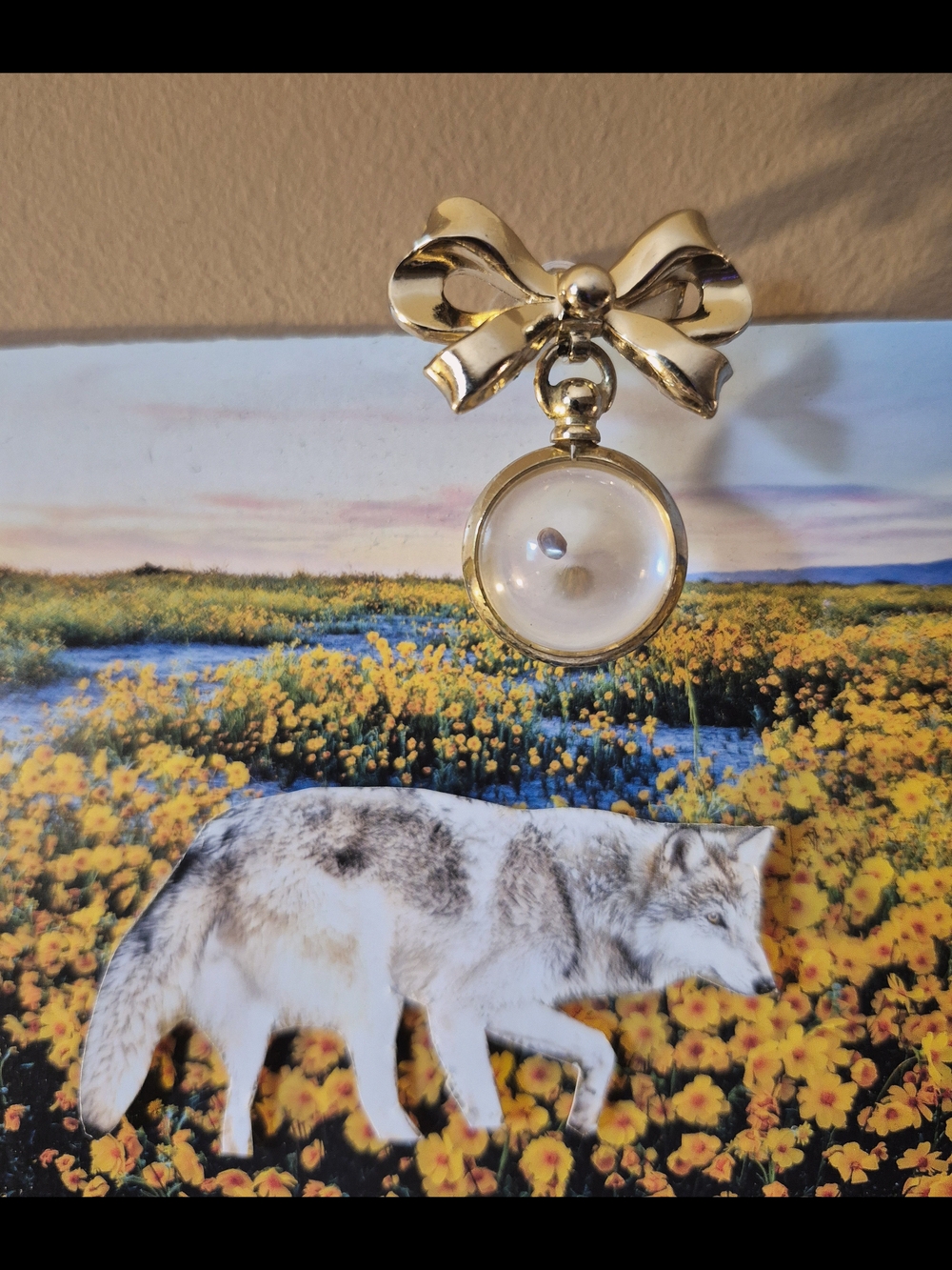 Vintage Coro Mustard Seed Bow Brooch Pin